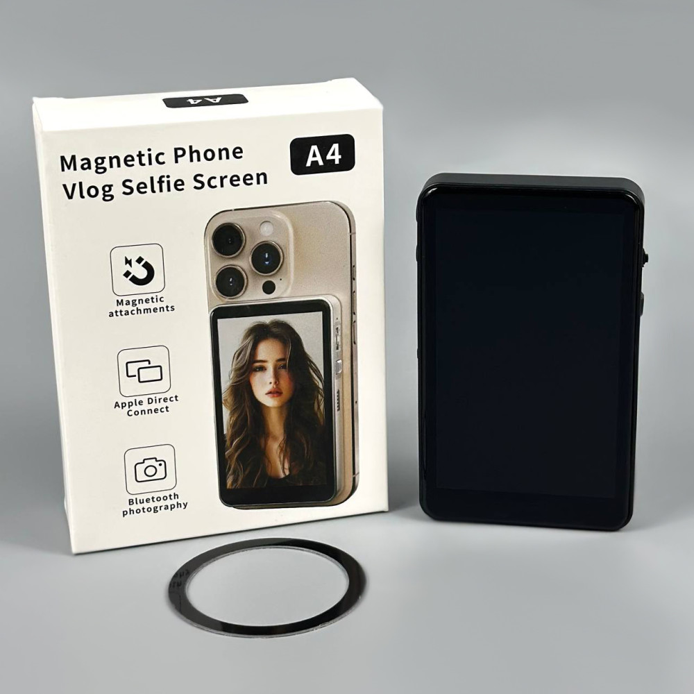 Магнітний екран для селфі задньої камери A4 Vlog Selfie Monitor 3.97inch Screen 1500mAh, WiFi 2.4G