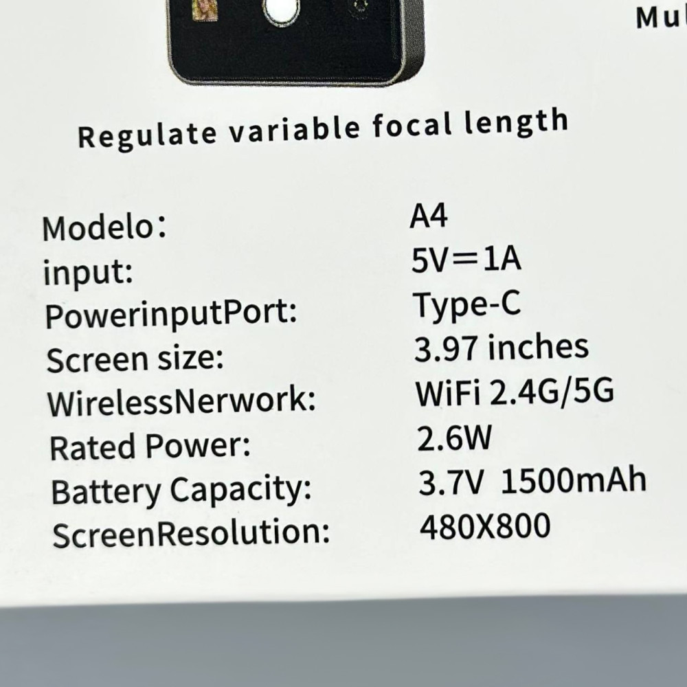 Магнітний екран для селфі задньої камери A4 Vlog Selfie Monitor 3.97inch Screen 1500mAh, WiFi 2.4G