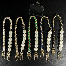 Ремінець-браслет еко-шкіра з перлинами для телефону