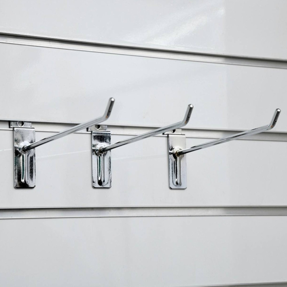 Гачок одинарний хромований на економпанель 140мм (d=4мм)