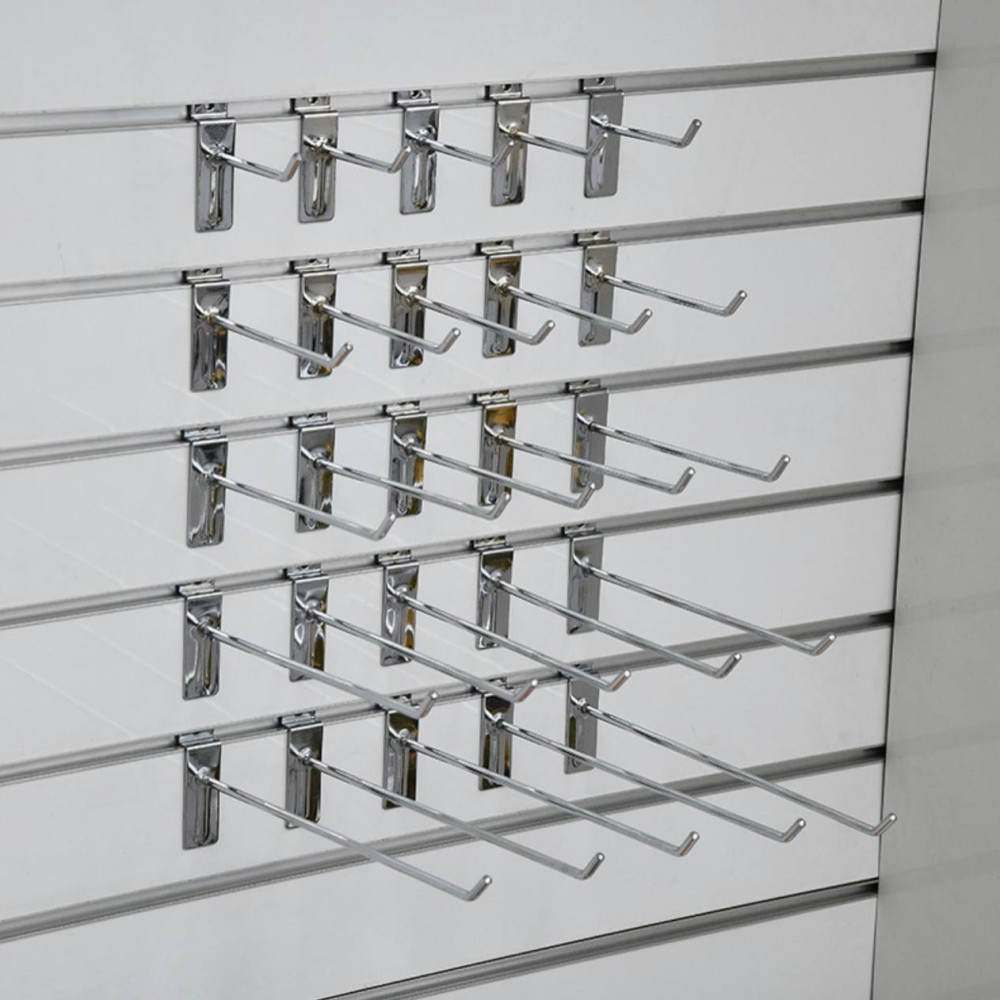 Гачок одинарний хромований на економпанель 140мм (d=4мм)