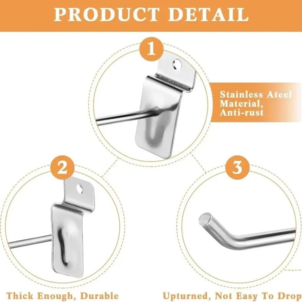 Гачок одинарний хромований на економпанель 140мм (d=4мм)