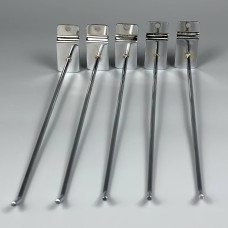 Гачок одинарний хромований на економпанель 250мм (d=4мм)