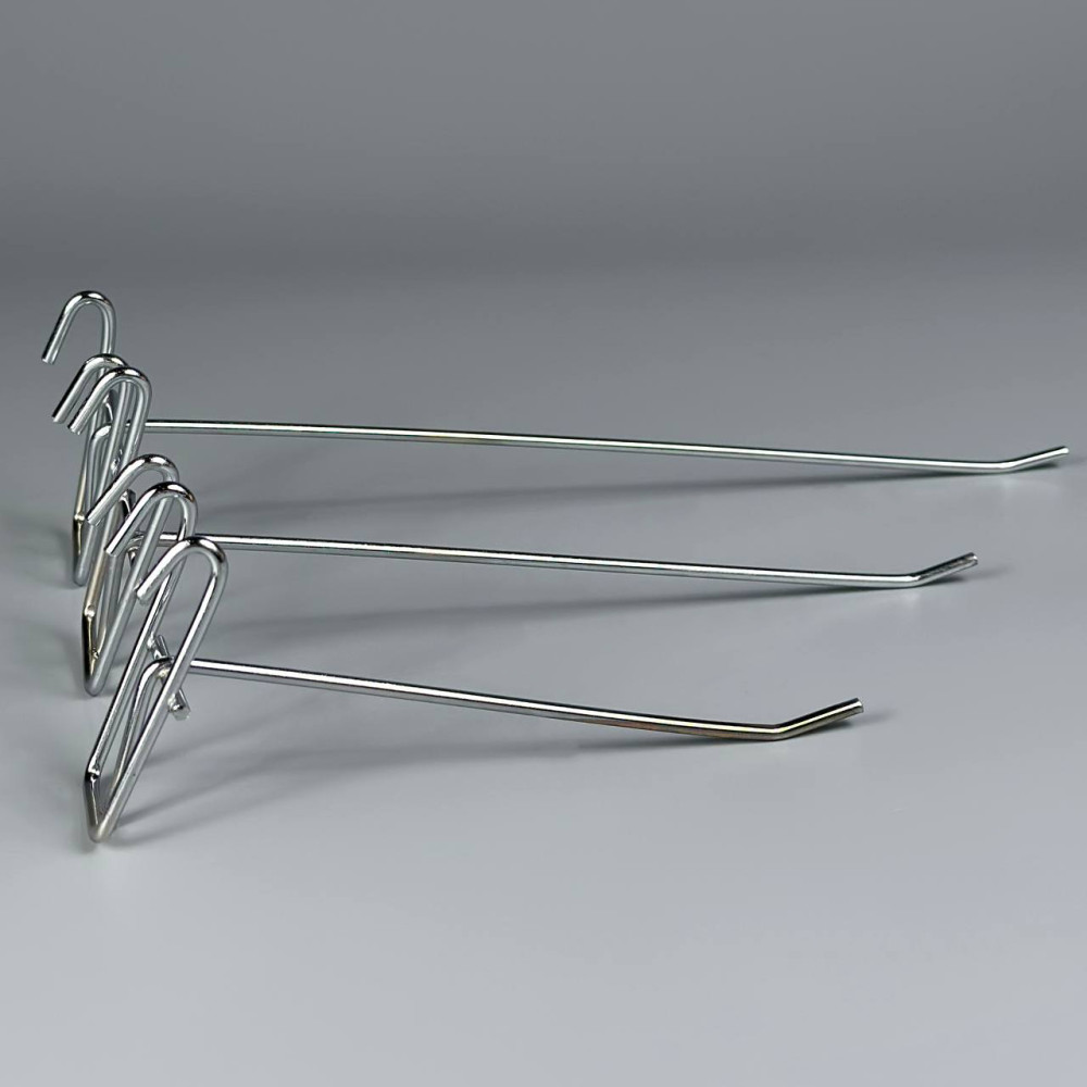 Гачок торговий одинарний хромований на сітку 190мм (d=3мм)