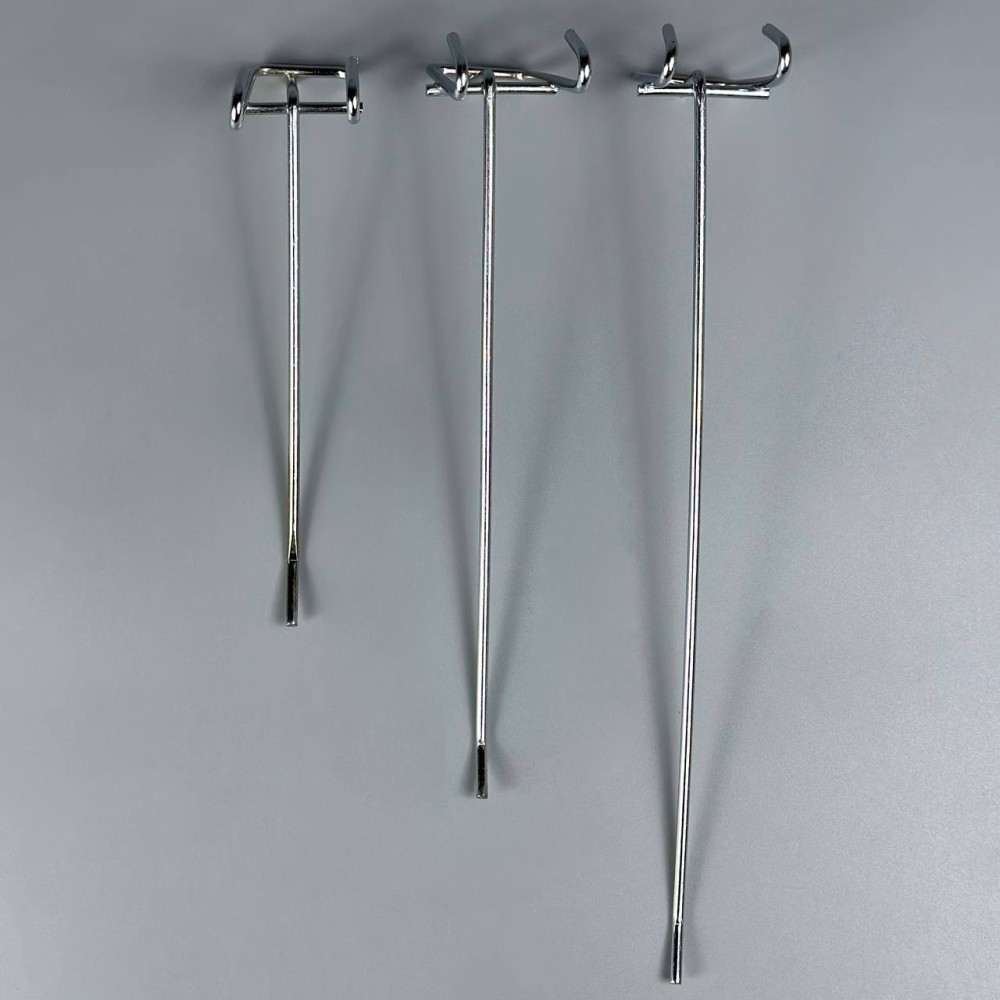 Гачок торговий одинарний хромований на сітку 190мм (d=3мм)