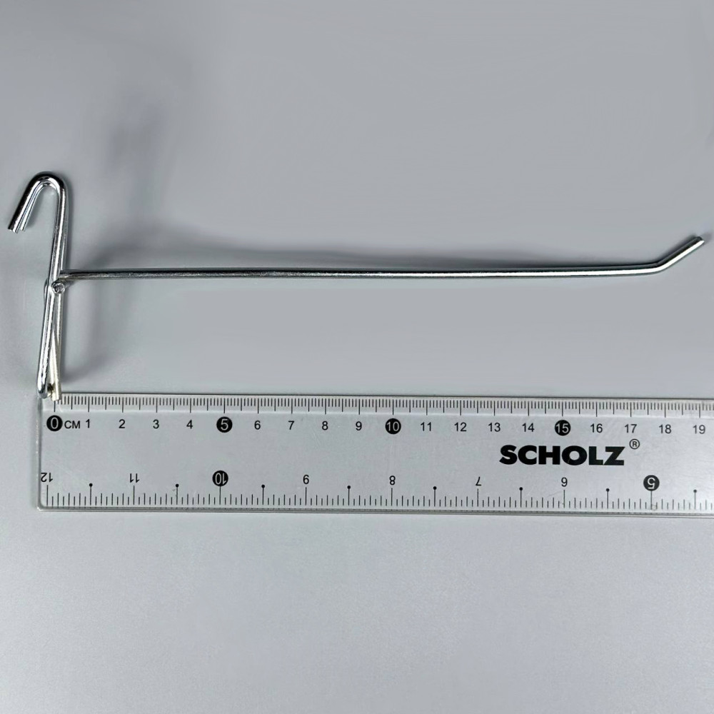 Гачок торговий одинарний хромований на сітку 190мм (d=3мм)