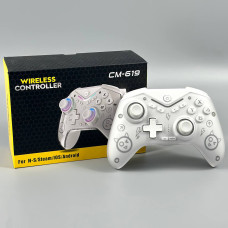 Бездротовий геймпад CM-619 RGB 600mAh (N-Switch, Steam, PC, Android, iOS) White