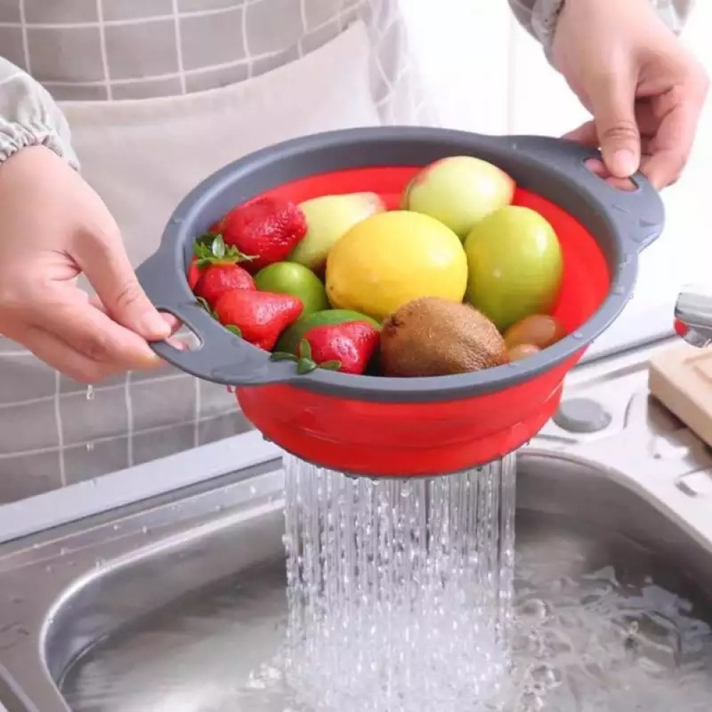 Друшлаг складний силіконовий JM-611 2 в1 Collapsible filter baskets
