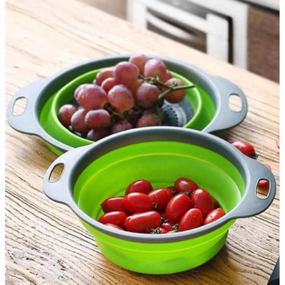 Друшлаг складний силіконовий JM-611 2 в1 Collapsible filter baskets