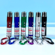 Лазерна указка 9617 (ліхтарик, LED,UV, 3 акумулятори LR44, з карабіном)