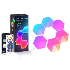 Настінні модульні Smart LED панелі соти LXQG01 RGBIC з Bluetooth та пультом, від USB (набір із 6 шт.)