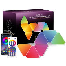 Настінні модульні Smart LED панелі трикутники LXQG06 RGBIC з Bluetooth та пультом, від USB (набір із 6шт.)