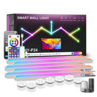Настінні модульні Smart LED панелі DIY-P24 RGBIC з Bluetooth та пультом, від USB (набір із 6 шт.)