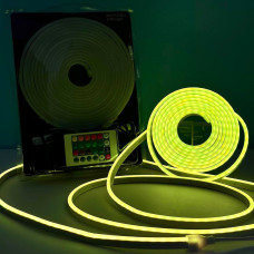 Світлодіодна стрічка (силіконова) NEON FLEXIBLE LED 2835 RGB 5m / 12V-220V з пультом дистанційного керування, водостійка