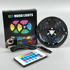 Світлодіодна стрічка LED Mood Lights 5050 RGB (2m, з пультом, від USB)