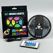 Світлодіодна стрічка LED Mood Lights 5050 RGB (3m, з пультом, від USB) 