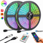 Світлодіодна стрічка LED Mood Lights 5050 RGB (2m, Bluetooth, з пультом, від USB) 