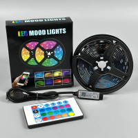 Світлодіодна стрічка LED Mood Lights 5050 RGB (2m, Bluetooth, з пультом, від USB) 