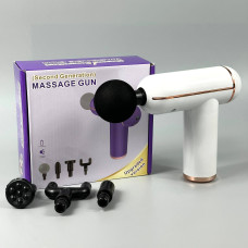 Масажер ручний Massage Gun JY-720 акумуляторний (4 насадки, 6 режимів швидкості)