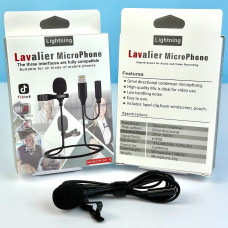 Мікрофон петличний JH-041A Lavalier MicroPhone Lightning з виходом для навушників