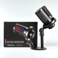 Мікрофон студійний ME6S RGB для блогерів та стримерів, технологія Plug&Play 