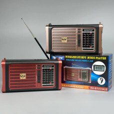 Портативне Радіо Golon RX-BT2318LS з ліхтарем, акумулятором, сонячною панеллю (21,0*11,5*7,0 см)