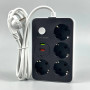 Мережевий подовжувач Power Socket 8206 2USB+Type-C 4 розетки 2m