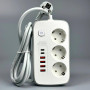 Мережевий подовжувач Power Socket No3454 4USB+2Type-C 3 розетки 2500W 2m