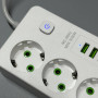 Мережевий подовжувач (з бездротовою зарядкою) Power Socket 994U 6USB 4 розетки 3000W 2m
