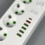 Мережевий подовжувач (з бездротовою зарядкою) Power Socket 994PD 5USB+Type-C 4 розетки 3000W 2m