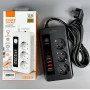Мережевий подовжувач Power Socket F53-2PD 4USB+2Type-C 3 розетки 3000W 2m