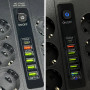 Мережевий подовжувач Power Socket F54PD 5USB+Type-C 6 розеток 3000W 2m