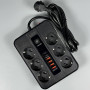 Мережевий подовжувач Power Socket F54-2PD 4USB+2Type-C 6 розеток 3000W 2m