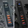 Мережевий подовжувач Power Socket F54-2PD 4USB+2Type-C 6 розеток 3000W 2m
