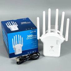 Підсилювач сигналу Wi-Fi ретранслятор U13 2.4G 300Mbps 6 антен (TRS5)