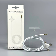 AUX RC-008 Universal Audio cable 3.5mm to 2 Lightning+Type-C (Bluetooth підключення)