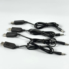 Кабель живлення для роутера, модему USB-DC 9V, 12V (2,1x5,5mm) з LED підсвіткою (без упаковки)