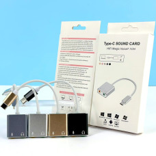 Перехідник Sound Card USB-C to Duo 3.5mm + microphone HIFI Magic Voice 7.1CH
