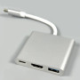 USB-C HUB 4K Device 3in1 (Type-C to HDMI+USB3.0+Type-C)