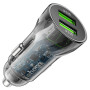 Автомобільний зарядний пристрій Hoco Z47 Transparent Discovery Edition dual port QC3.0 Швидка зарядка