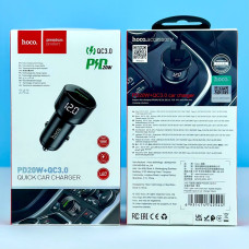 Автомобільний зарядний пристрій Hoco Z42 Light road 1USB 3A PD20W+QC3.0 digital display Швидка зарядка