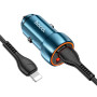 Автомобільний зарядний пристрій Hoco Z46A Type-C to Lightning Blue whale PD20W+QC3.0 Швидка зарядка