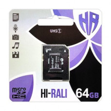 Карта пам'яті Hi-Rali 64gb (UHS-1) 10 Class з адаптером SD