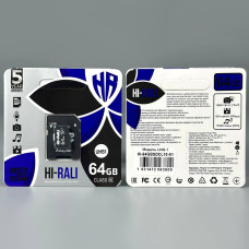 Карта пам'яті Hi-Rali 64Gb (UHS-1) 10 Class (з адаптером SD)