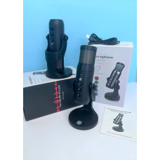 Мікрофон студійний для блогерів та стримерів технологія Plug&Play з RGB підсвічування