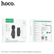 Мікрофон петличний Бездротовий Hoco L15 Type-C Crystal digital microphone
