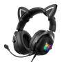 Навушники комп'ютерні Onikuma X11 Cat Ears з мікрофоном LED USB + 3.5mm Jack 