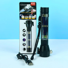 Ліхтарик Багатофункціональний T09-450 Lumens Solar Charge +Power Bank з сигнальною сиреною Вбудований акумулятор