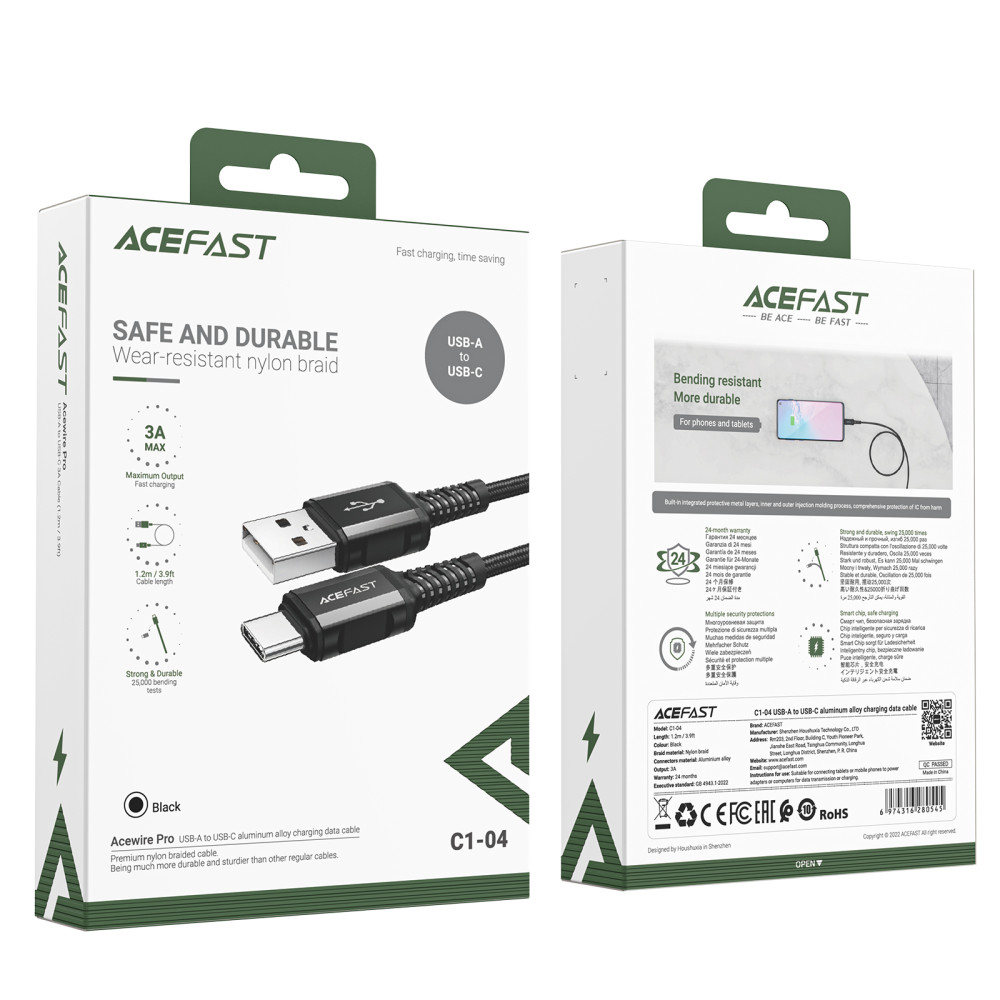  Data Cable AceFast C1-04 Type-C 1.2m