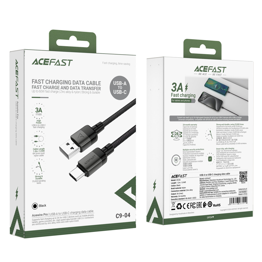 Data Cable AceFast C9-04 Type-C 3A 1.2m